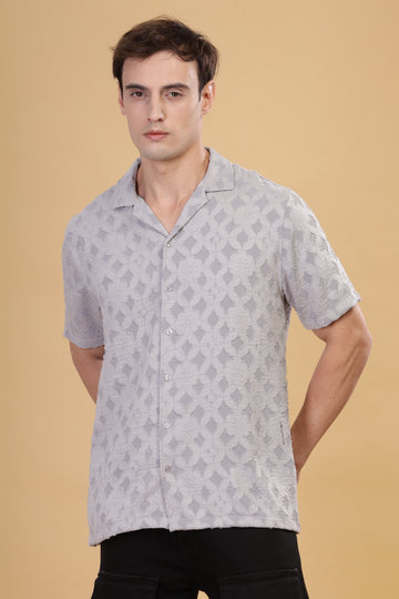 Abstract Textured Grey Shirt
