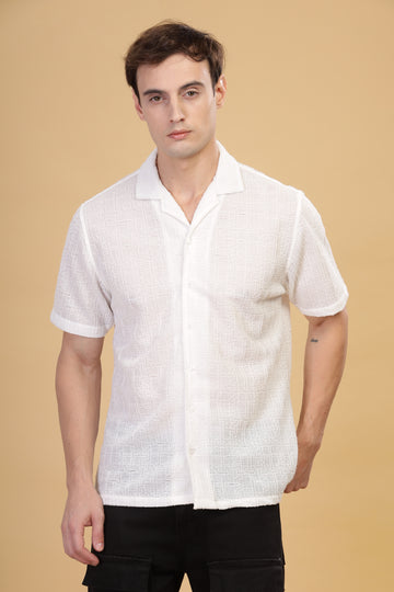 Vintage Textured White Shirt