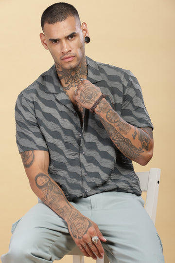 Wave Textured Grey Shirt