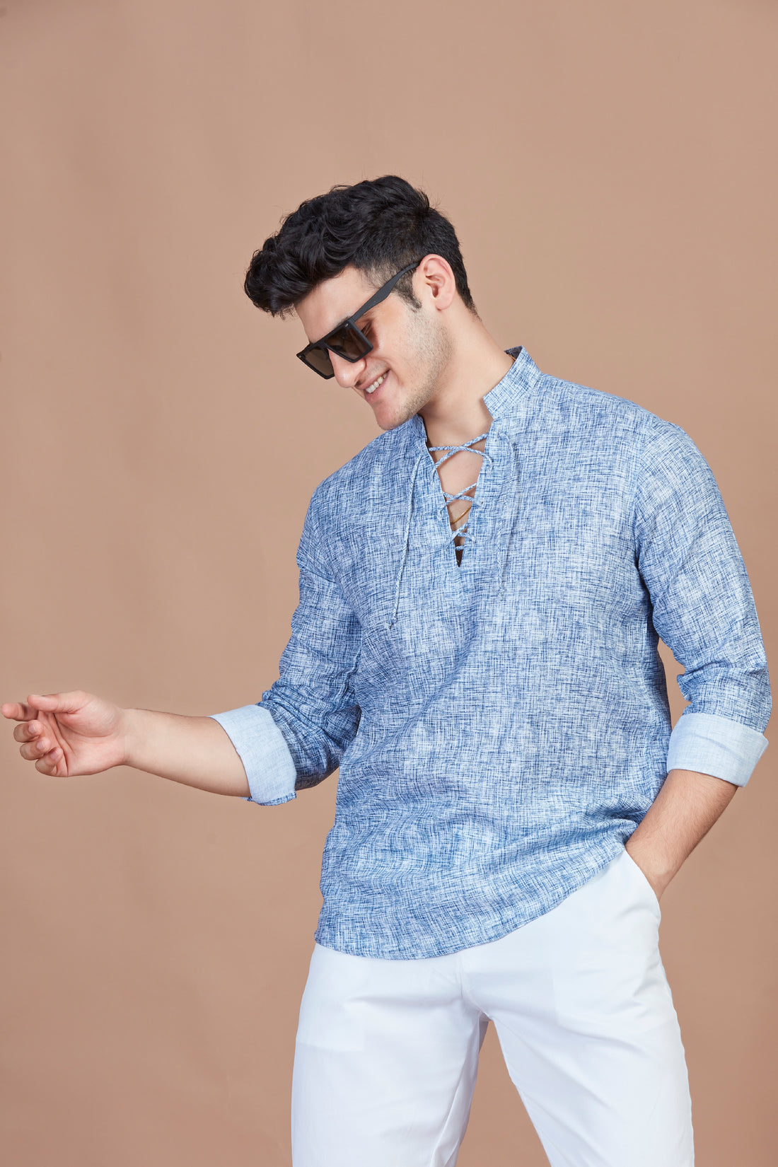 Blue Dori Short Kurta