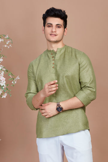 Bamboo Green Short Kurta