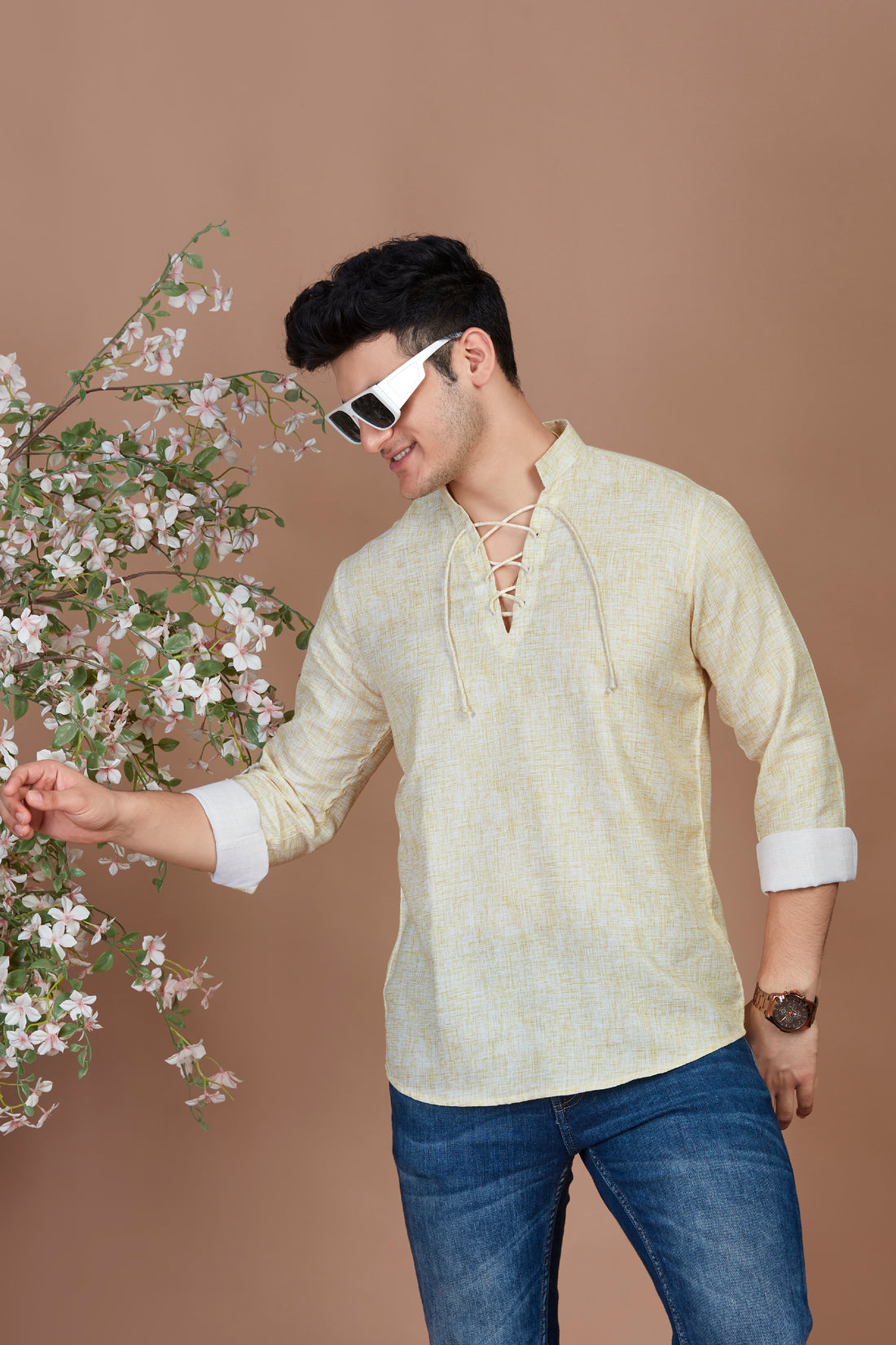 Yellow Dori Short Kurta