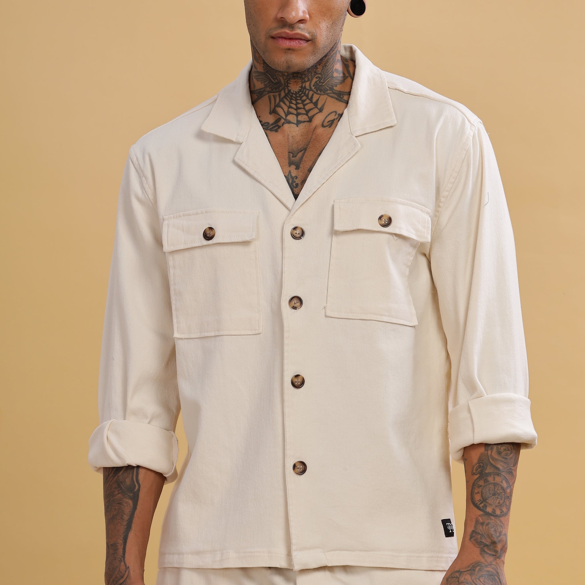 Off-White Cuban Collar Shacket