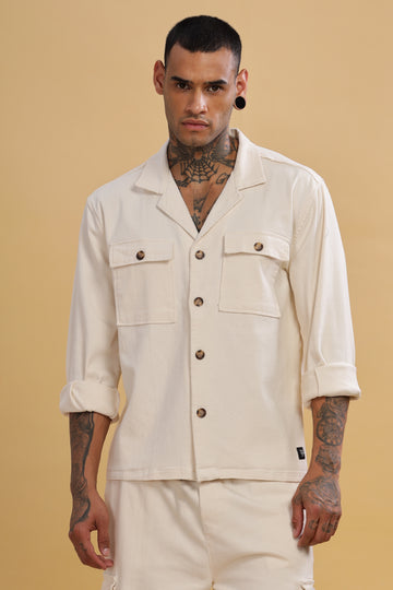 Off-White Cuban Collar Shacket