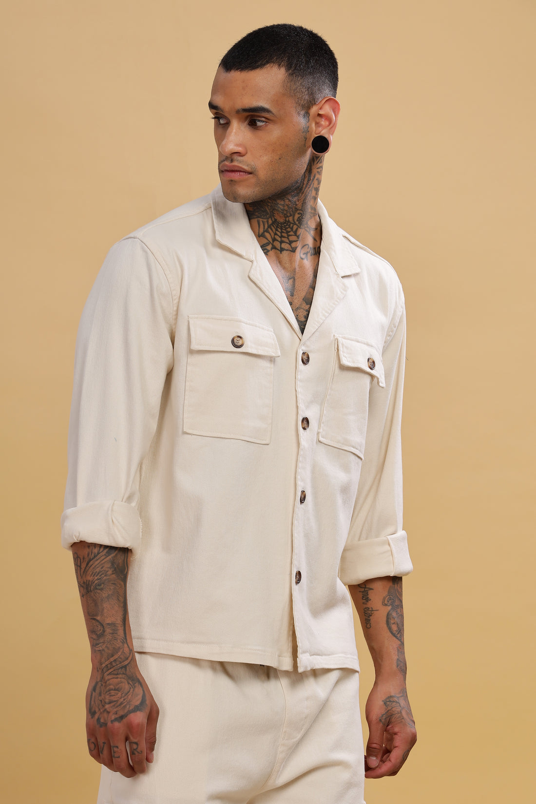 Off-White Cuban Collar Shacket