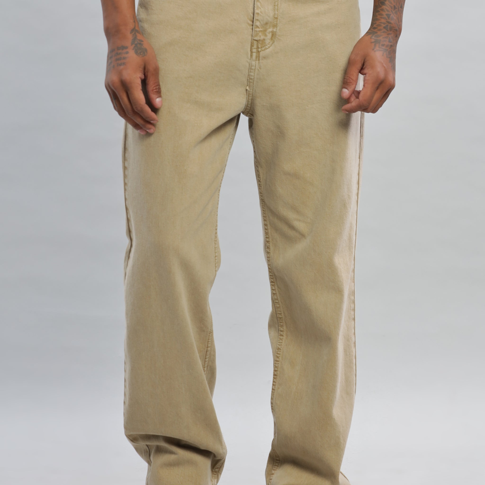 Beige Relax Fit Jeans