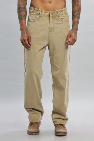 Beige Relax Fit Jeans