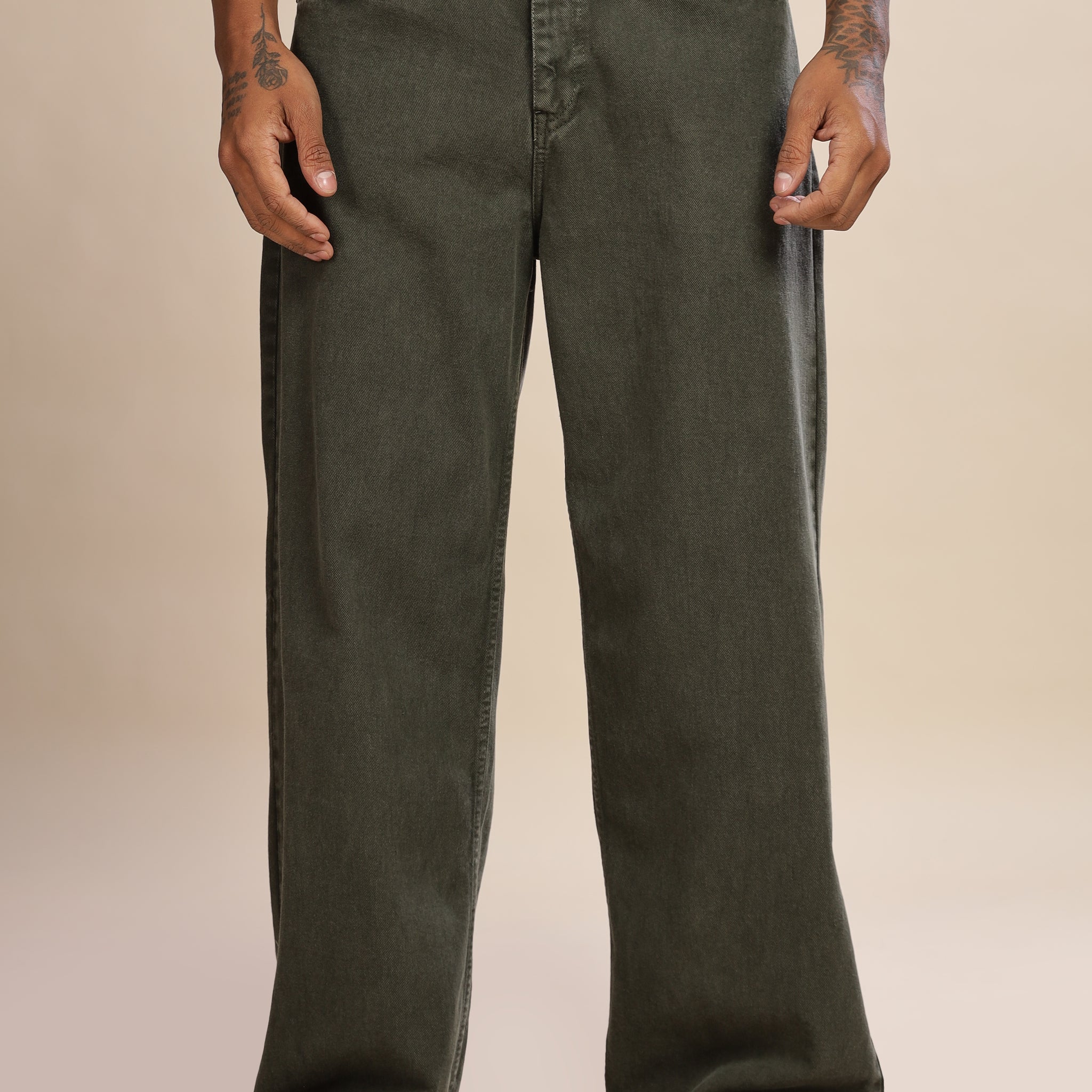 Olive Wide Leg Jeans