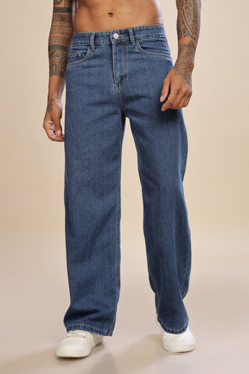 Dark BLue Wide Leg Jeans