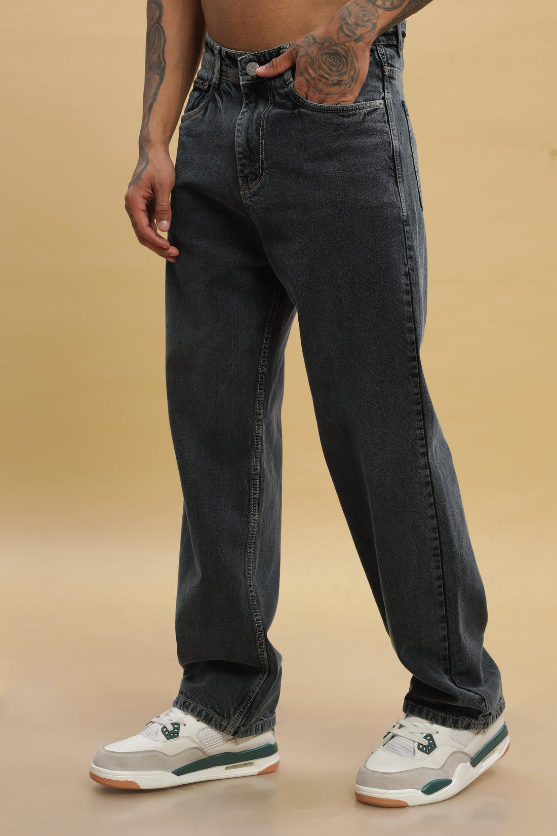 Charcoal Black Relax Fit Jeans