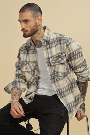 Beige Flannel shirt