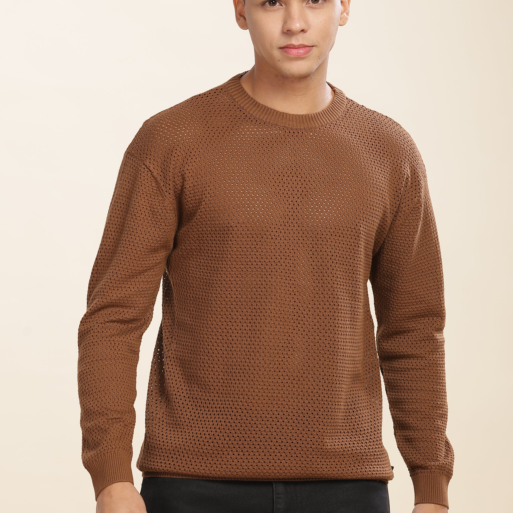 Knitted Crochet Brown